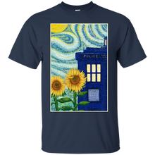 Load image into Gallery viewer, Vincent Van Gogh style sunflowers and Tardis T-Shirt - teecen.com