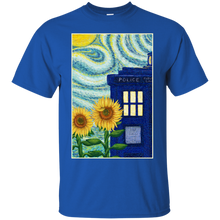 Load image into Gallery viewer, Vincent Van Gogh style sunflowers and Tardis T-Shirt - teecen.com